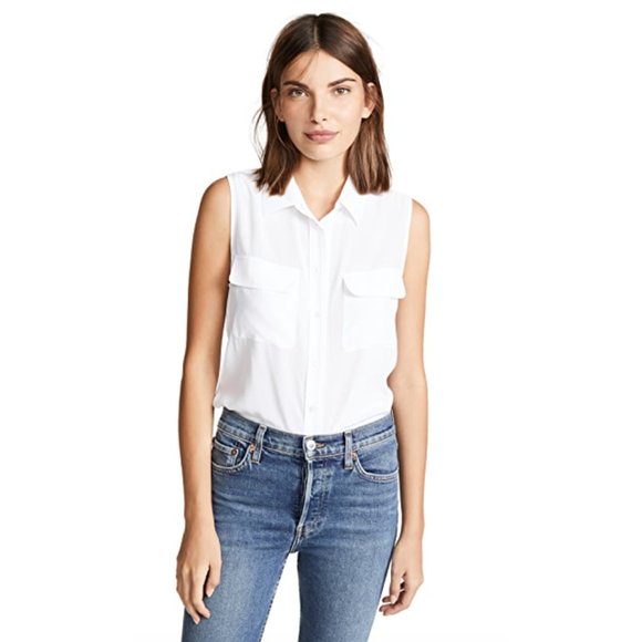 Equipment Sleeveless Slim Signature Blouse - Picture 2 of 7